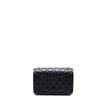 Chanel Mini Reissue 2.55 Flap Bag Aged Calfskin Black Brushed  (Microchip)