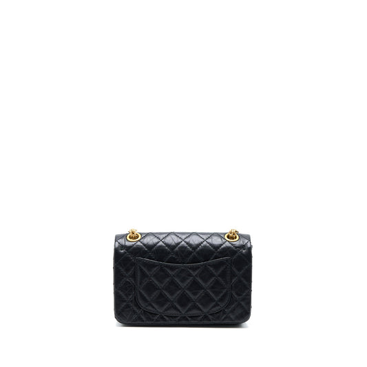 Chanel Mini Reissue 2.55 Flap Bag Aged Calfskin Black Brushed  (Microchip)
