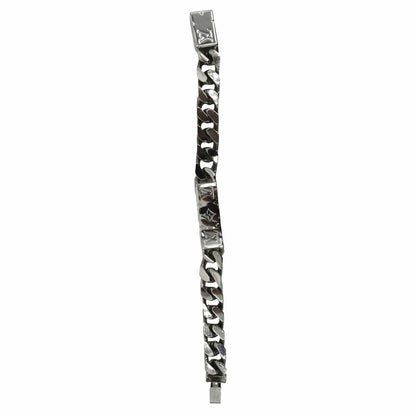 LOUIS VUITTON Monogram Chain Bracelet Silver