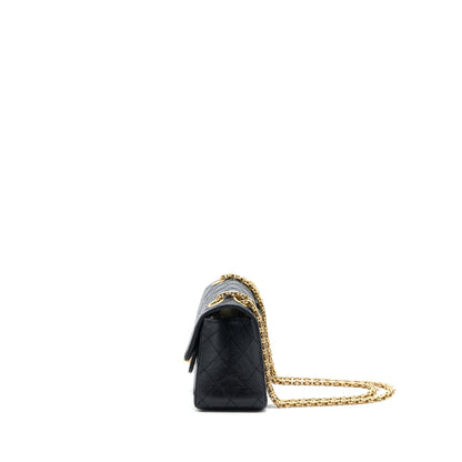 Chanel Mini Reissue 2.55 Flap Bag Aged Calfskin Black Brushed  (Microchip)