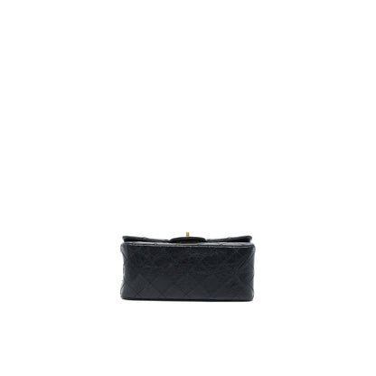 Chanel Mini Reissue 2.55 Flap Bag Aged Calfskin Black Brushed  (Microchip)