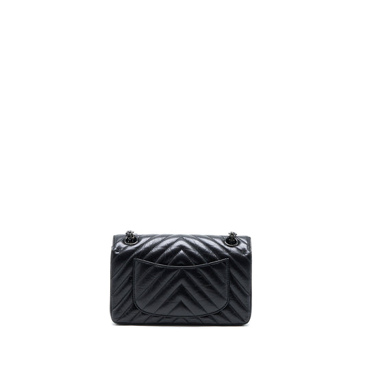 Chanel Mini Reissue 2.55 Flap Bag Chevron Aged Calfskin So Black