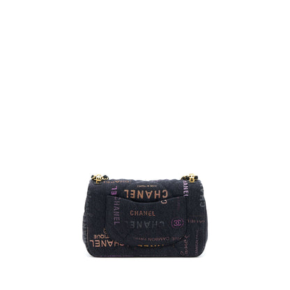 Chanel 22P Black Denim Flap Bag Brushed (Microchip)