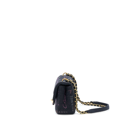 Chanel 22P Black Denim Flap Bag Brushed (Microchip)