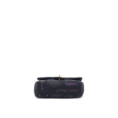 Chanel 22P Black Denim Flap Bag Brushed (Microchip)