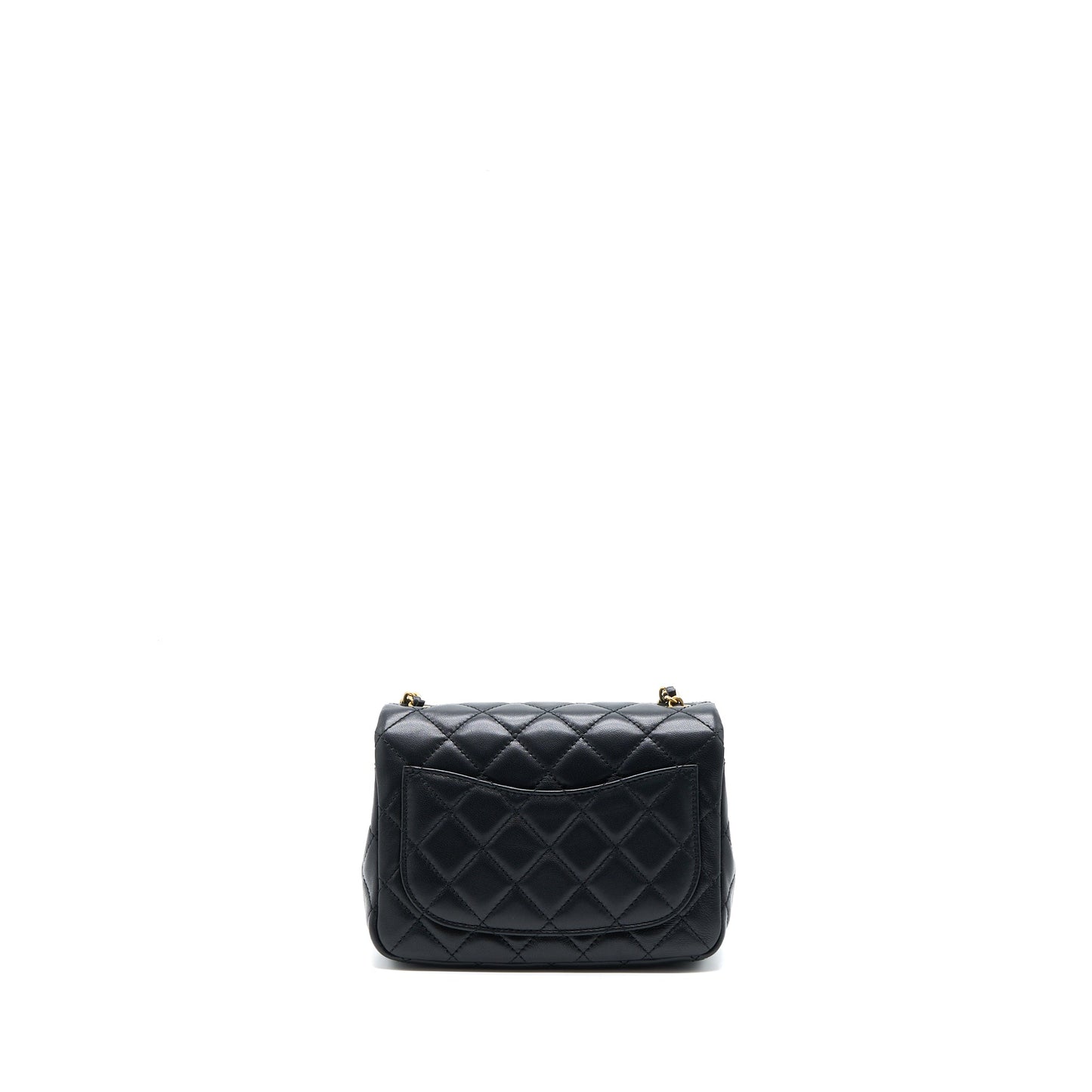 Chanel Pearl Crush Mini Square Flap Bag Lambskin Black Brushed  (Microchip)