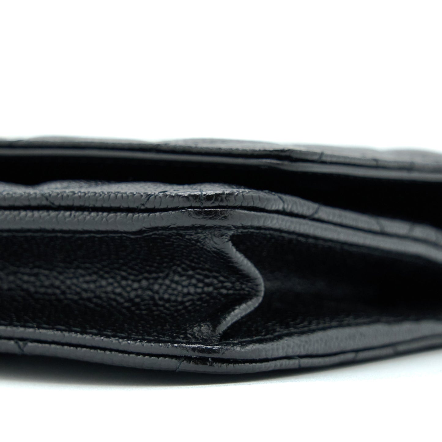 Chanel Letter Top Handle Wallet On Chain Caviar Black