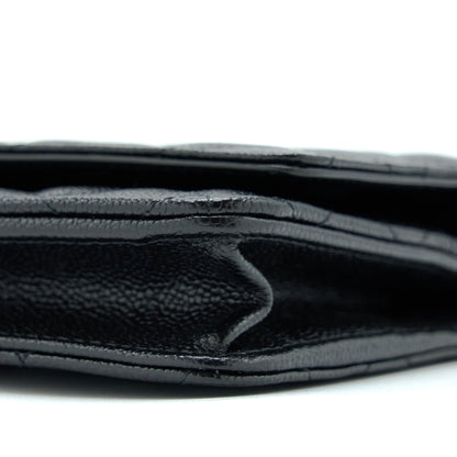 Chanel Letter Top Handle Wallet On Chain Caviar Black