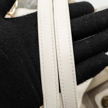 Chanel Deauville Bag Canvas/ Leather Beige/White  (microchip)