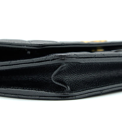 Chanel Letter Top Handle Wallet On Chain Caviar Black