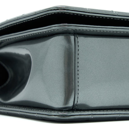 Chanel Medium Boy Bag Patent Grey Ruthenium