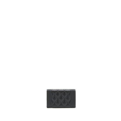 Chanel Boy Cardholder Caviar Black Ruthenium