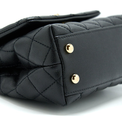 Chanel Mini Coco Handle Caviar Black L