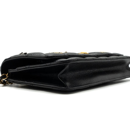 Chanel 2.55 Reissue Lucky Charms Wallet On Chain Aged Calfskin Black