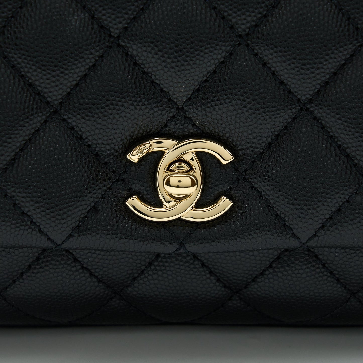 Chanel Mini Coco Handle Caviar Black L