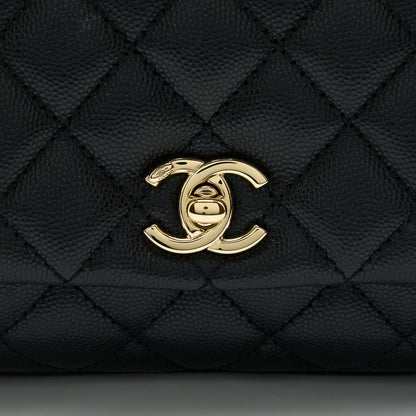 Chanel Mini Coco Handle Caviar Black L
