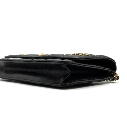 Chanel 2.55 Reissue Lucky Charms Wallet On Chain Aged Calfskin Black