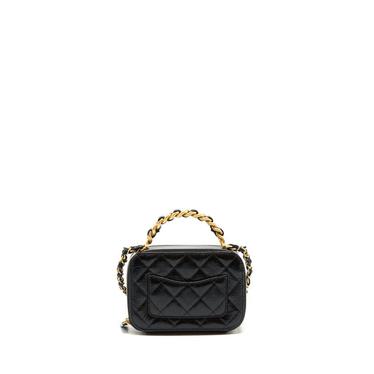 Chanel Vanity Case Handle Crossbody Bag Calfskin Black