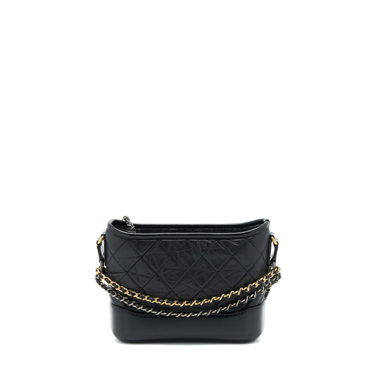 Chanel Small Gabrielle Hobo Bag Calfskin Black With Multicolour Hardware