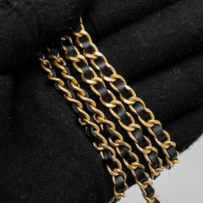 Chanel 24C gold Crush wallet on chain calfskin black  (microchip)
