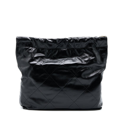 Chanel Medium 22 Bag Shiny Calfskin Black  (Microchip)