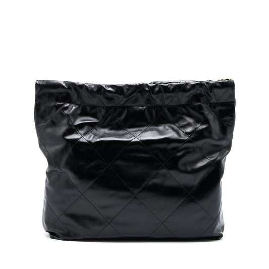 Chanel Medium 22 Bag Shiny Calfskin Black  (Microchip)