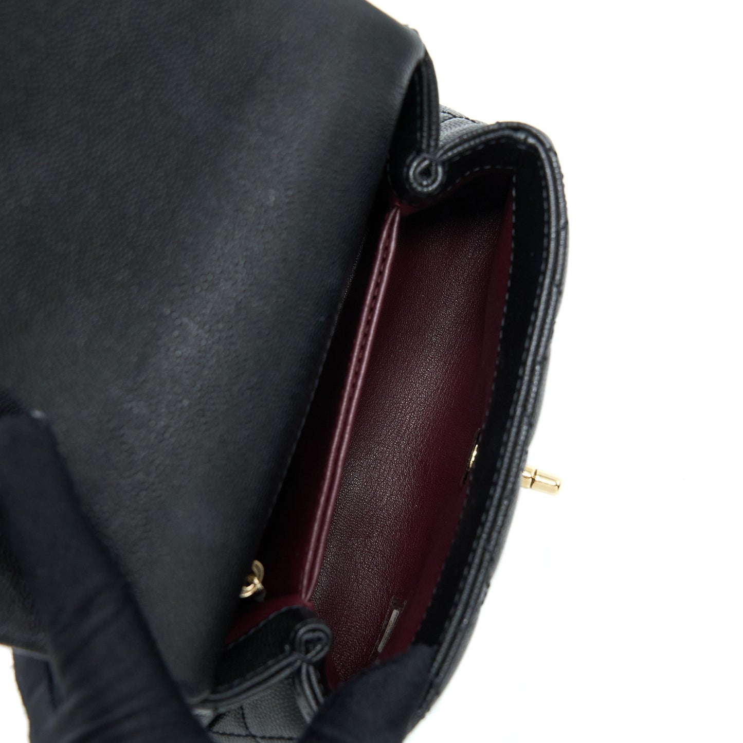 Chanel Mini Coco Handle Caviar Black L