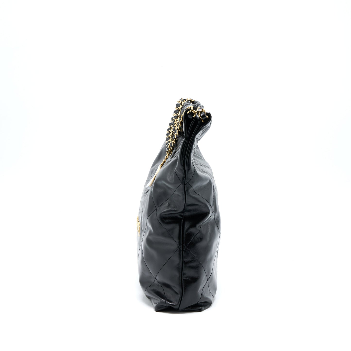 Chanel Medium 22 Bag Shiny Calfskin Black  (Microchip)