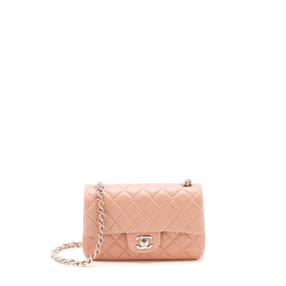 Chanel Mini rectangular Flap bag Lambskin pink