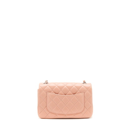 Chanel Mini rectangular Flap bag Lambskin pink