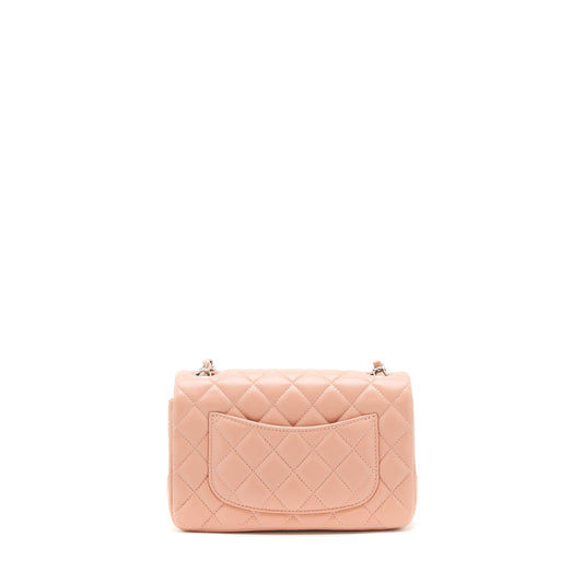 Chanel Mini rectangular Flap bag Lambskin pink