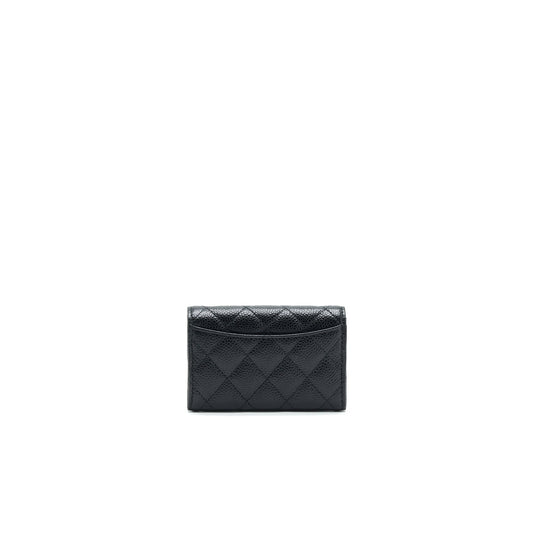 CHANEL Classic Card Holder Grained Calfskin  Black