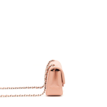Chanel Mini rectangular Flap bag Lambskin pink