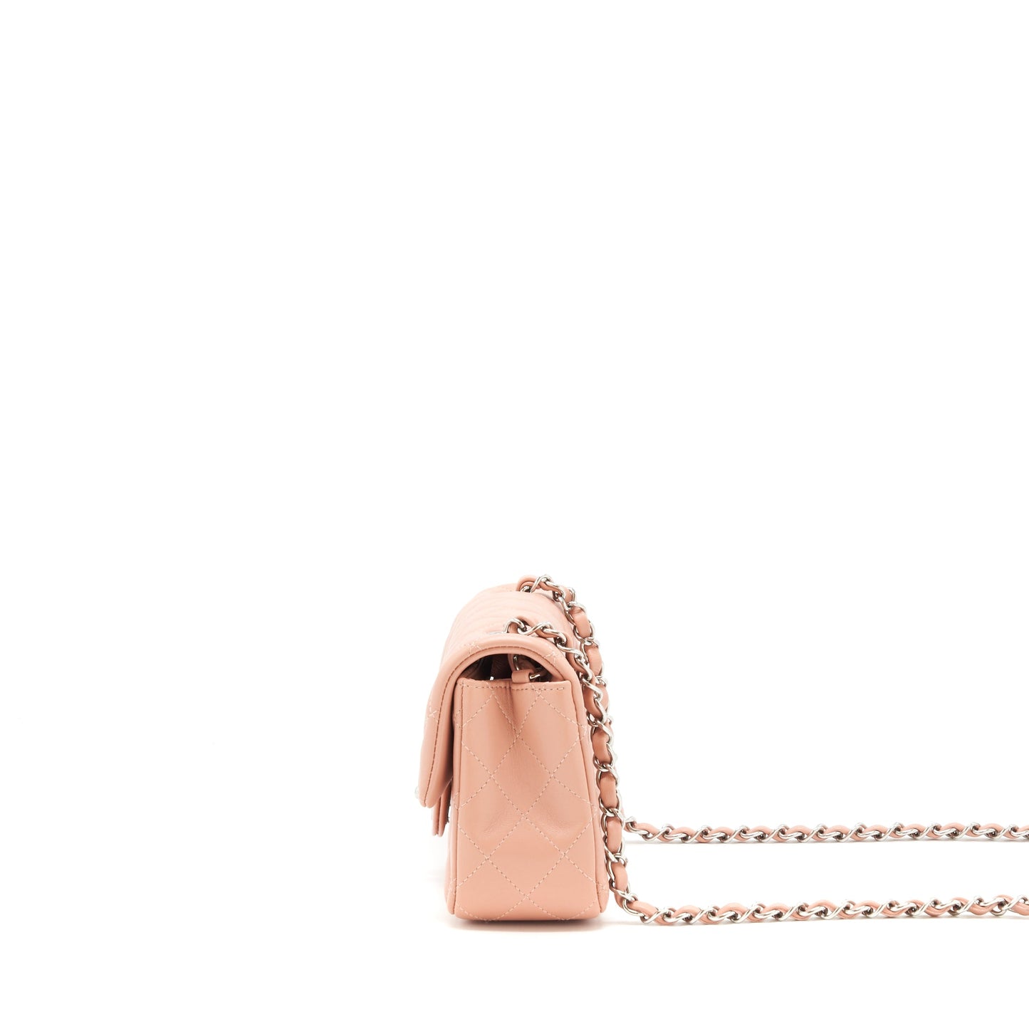Chanel Mini rectangular Flap bag Lambskin pink