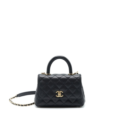Chanel Mini Coco Handle 20cm Caviar Black L