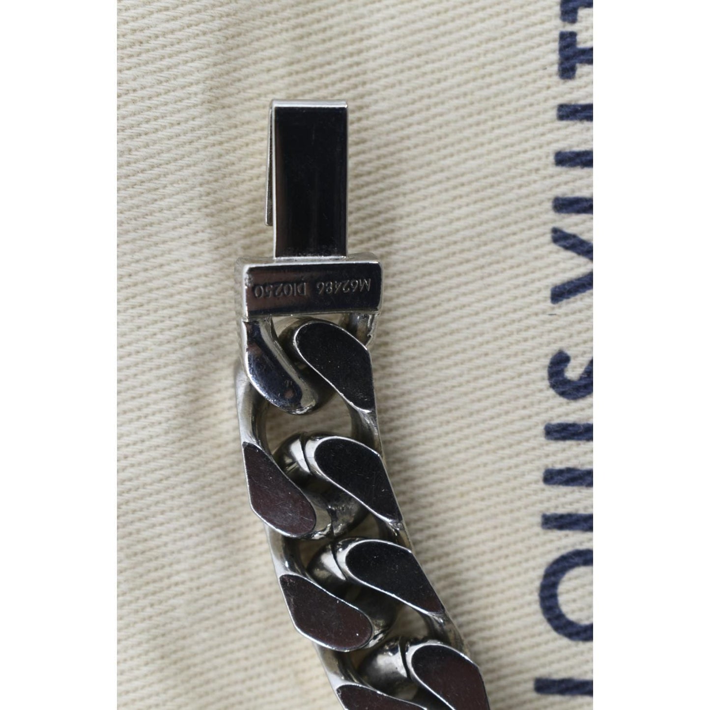 LOUIS VUITTON Monogram Chain Bracelet Silver