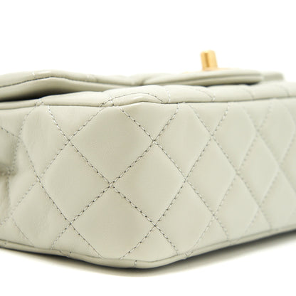 Chanel 22C light Pearl Crush mini Flap Bag Lambskin light Grey