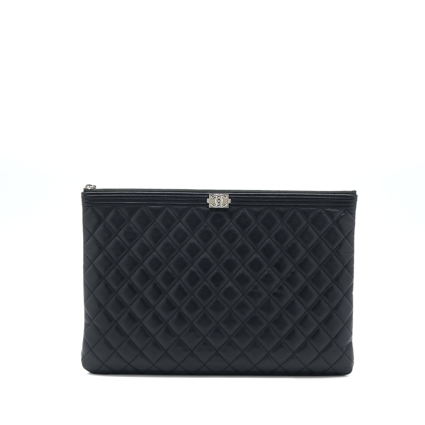 Chanel Boy Clutch Lambskin Black