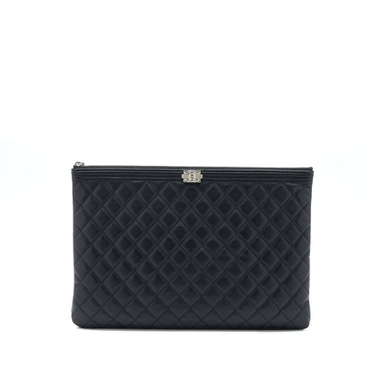 Chanel Boy Clutch Lambskin Black