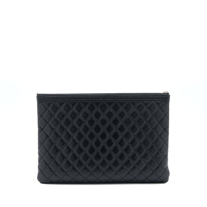 Chanel Boy Clutch Lambskin Black