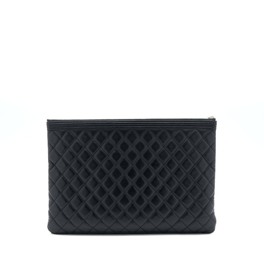 Chanel Boy Clutch Lambskin Black