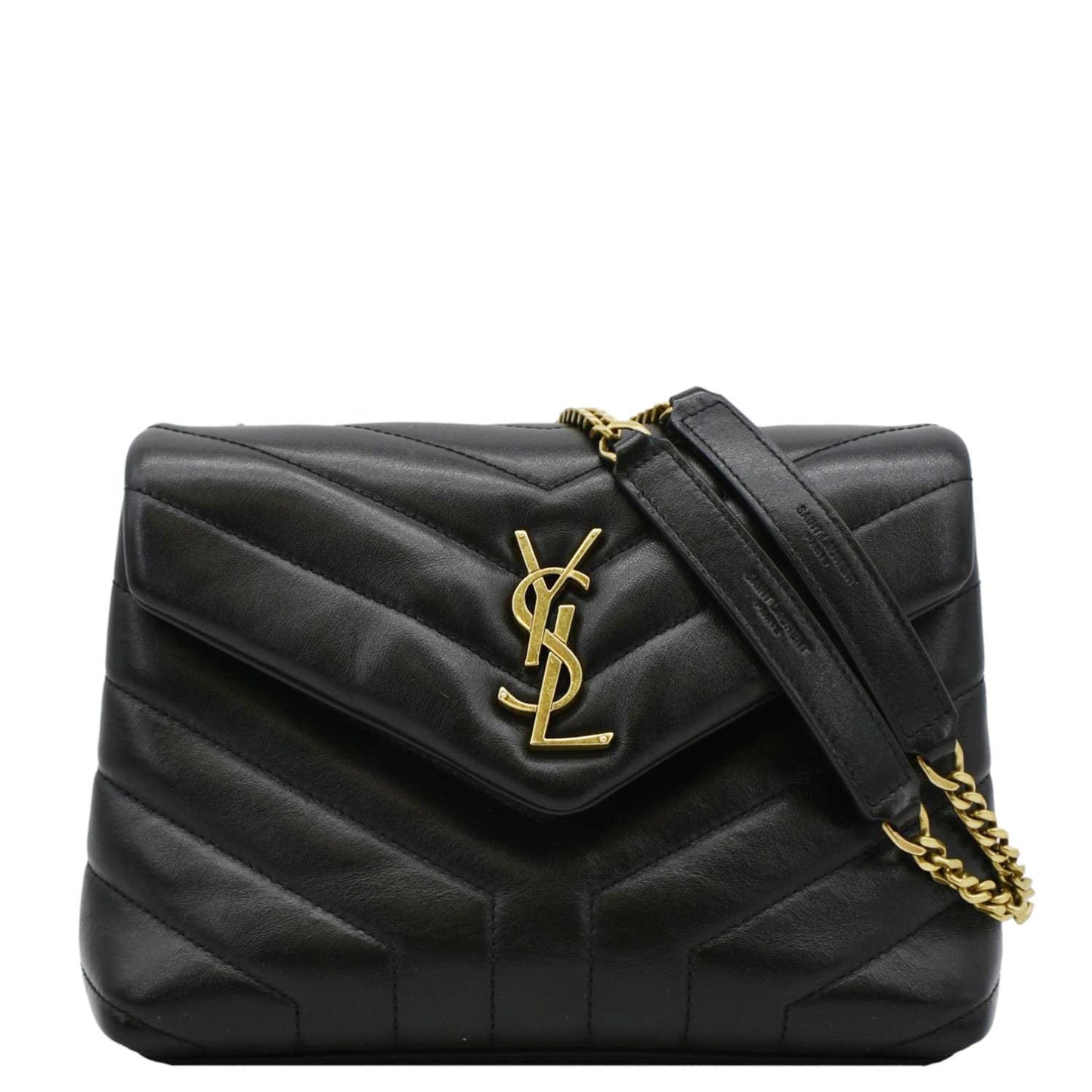 YVES SAINT LAURENT Loulou Toy Matelasse Leather Crossbody Bag Black