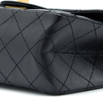 Chanel Mini 2.55 Reissue Flap Bag Aged Calfskin Black Brushed  (Microchip)