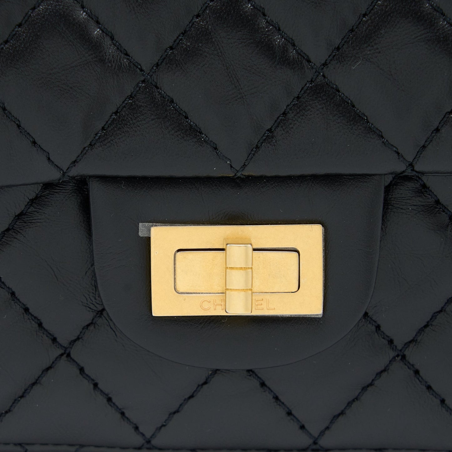 Chanel Mini 2.55 Reissue Flap Bag Aged Calfskin Black Brushed  (Microchip)