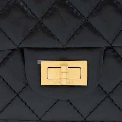 Chanel Mini 2.55 Reissue Flap Bag Aged Calfskin Black Brushed  (Microchip)