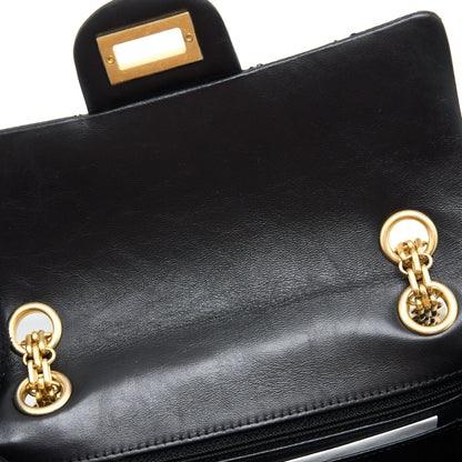 Chanel Mini 2.55 Reissue Flap Bag Aged Calfskin Black Brushed  (Microchip)