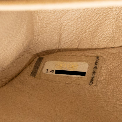 Chanel medium classic double flap bag caviar beige