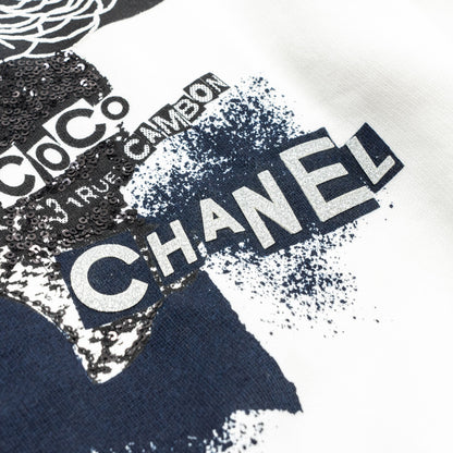 Chanel Size XS Coco Chanel Graffiti Sweatshirt White/Black