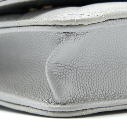 Chanel Classic Wallet on Chain Caviar Light Grey L (Microchip)