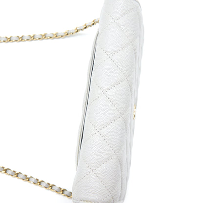 Chanel Classic Wallet on Chain Caviar Light Grey L (Microchip)